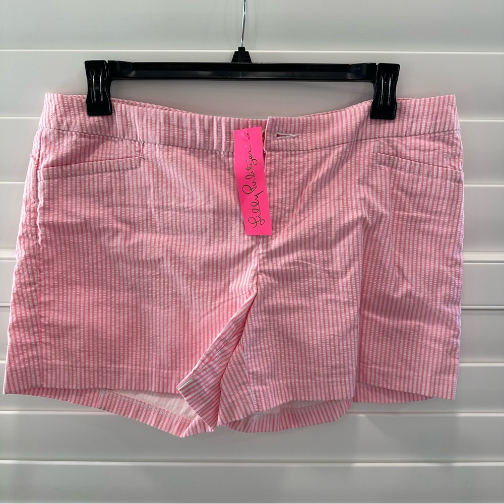 NWT Lilly Pulitzer Kelly Shorts Size 14 Pink & White stripe